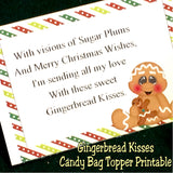 Gingerbread Kisses Bag Topper