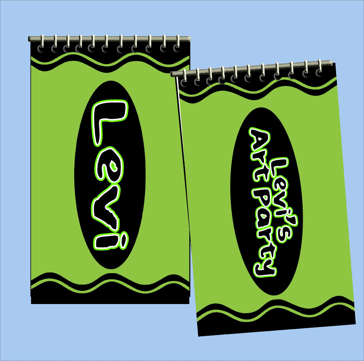 Colored Crayon Personalized Notebook Party Favor