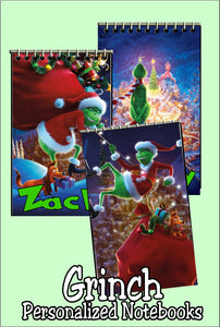Christmas Grinch Personalized Stocking Stuffer Notebooks