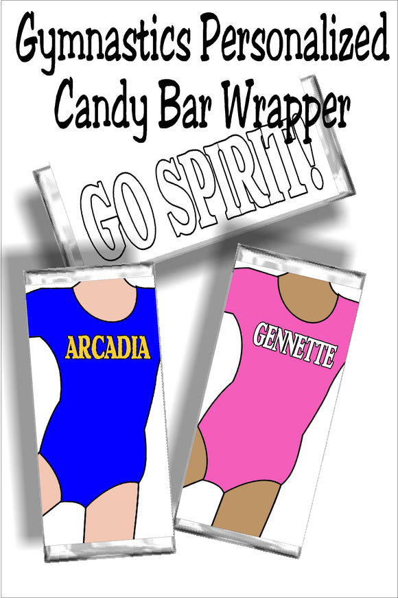 Gymnastics Personalized Candy Bar Wrapper