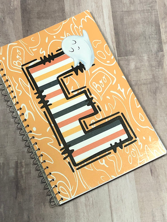 Personalized Alphabet Ghost Halloween Notebook