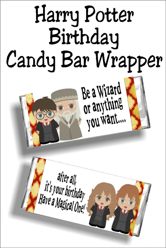 Wish your friends a Happy Birthday with this fun Harry Potter candy bar wrapper that works as both a card and a gift in one. #harrypotter #harrypotterbirthday #birthdaycard #candybarwrapper