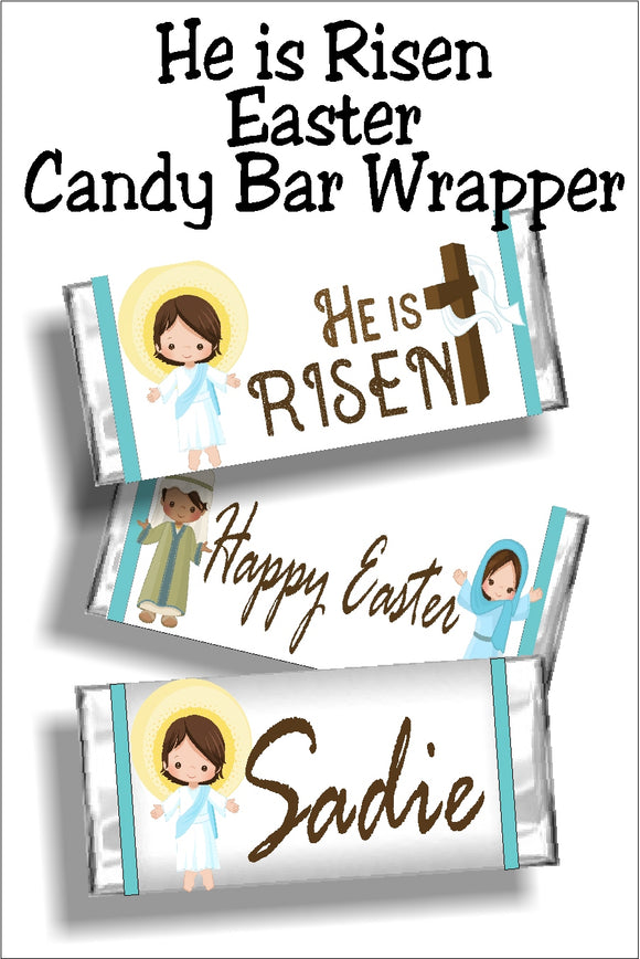 Remember the true reason for Easter and celebrate that Jesus Christ is the reason and has risen from the grave.  This candy bar wrapper is the perfect Easter card or Easter basket stuffer.  You can personalize it or just give to all your friends and family as is. #easterbasketstuffer #eastercard #religiouseaster