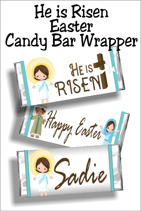 He is Risen Christian Easter Candy Bar Wrapper – DIY Party Mom