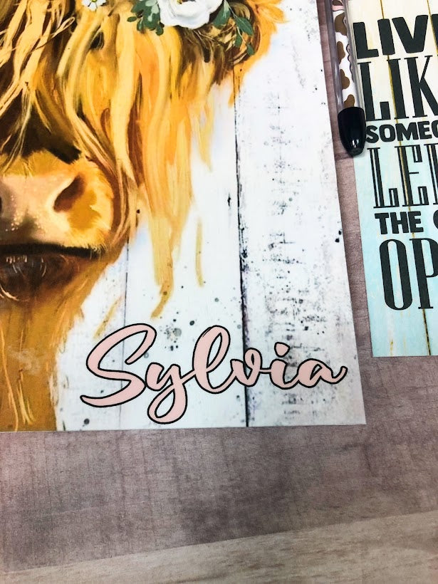 Highland Cow Personalized Notebook Gift Set