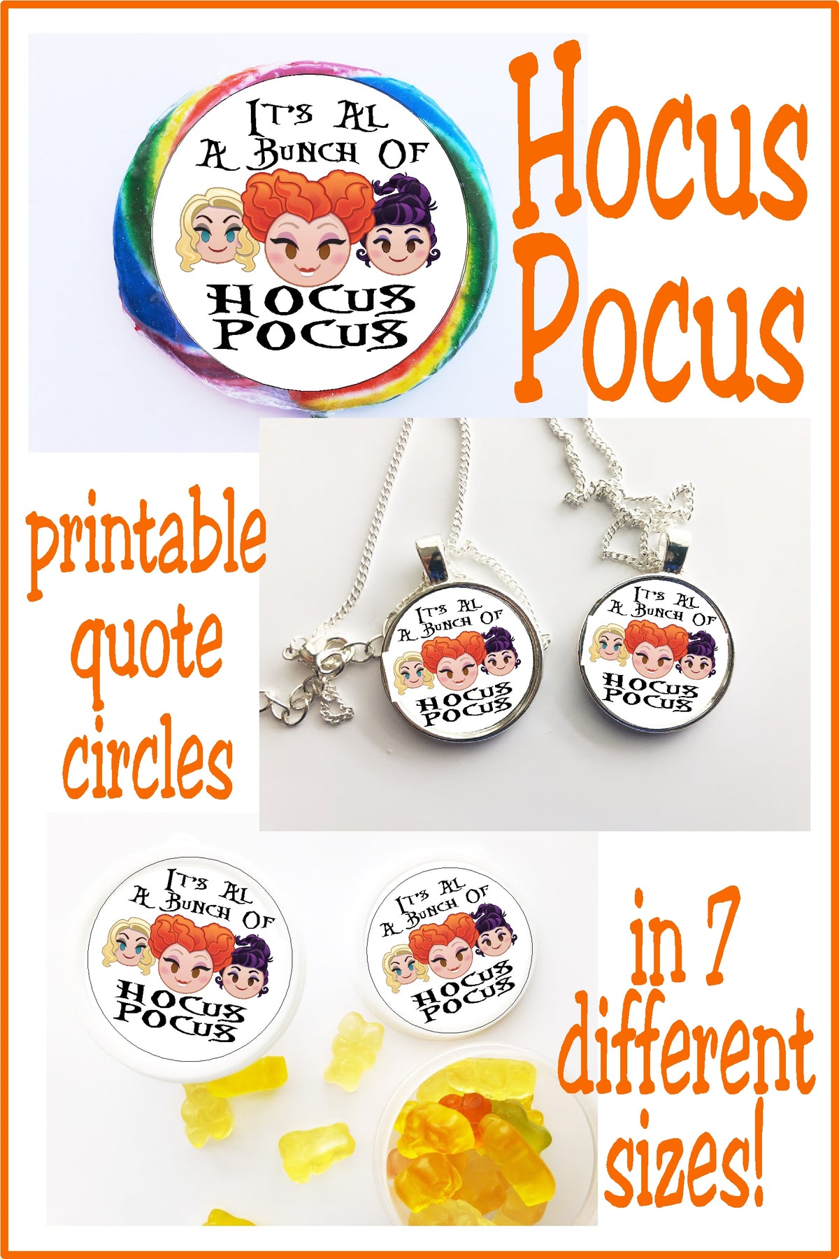 Hocus Pocus Quote Circle Printables