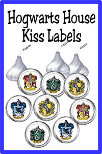 Decorate for all your Harry Potter party treat needs with these Hogwarts House stickers in all the sizes you need from Hershey Kisses to Whirly pops and everything in between.  Hogwarts House stickers come with a white background and the Hogwarts house crests from Gryffindor, Ravenclaw, Slytherin, and Hufflepuff.