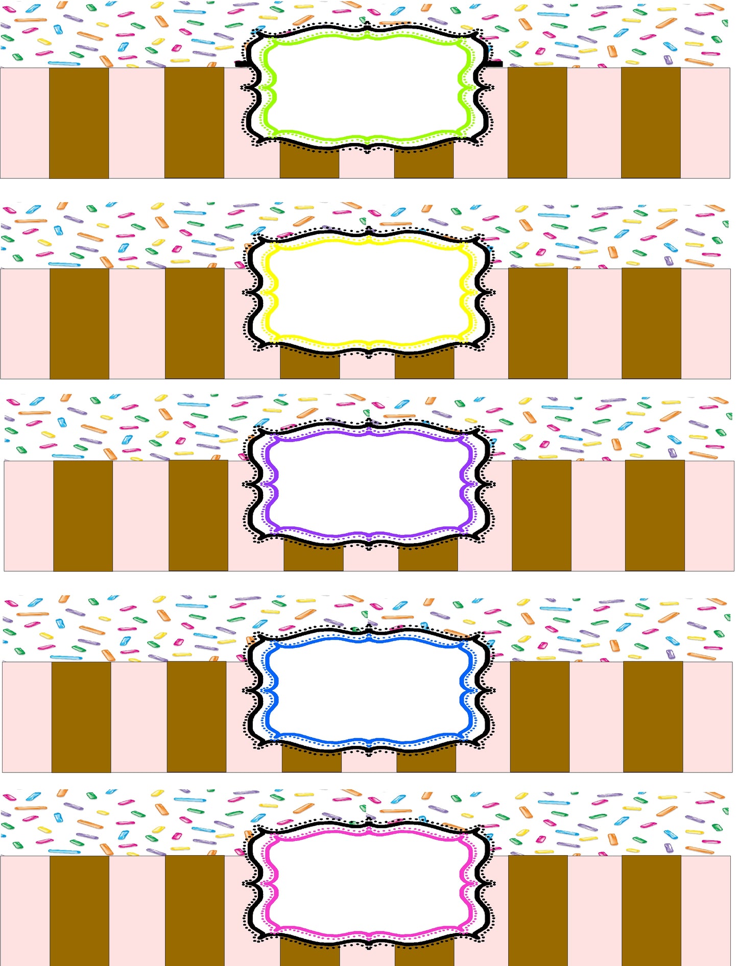 Sprinkles Ice Cream Topping Label Printables