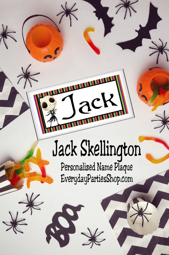 This is so cool.  What a great party favor or birthday gift this would make. Jack Skellington has a place in my heart, now I need to make a spot in my office or room with this personalized name plaque I can put my own name on.
