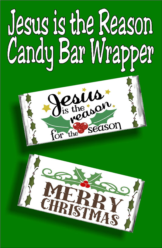 Wish your church, your class, your friends and your neighbors a religious Merry Christmas was this beautiful candy bar wrapper christmas card.  Printable wrapper is perfect for everyone on your list since it's a card and gift in one.