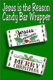 Wish your church, your class, your friends and your neighbors a religious Merry Christmas was this beautiful candy bar wrapper christmas card.  Printable wrapper is perfect for everyone on your list since it's a card and gift in one.