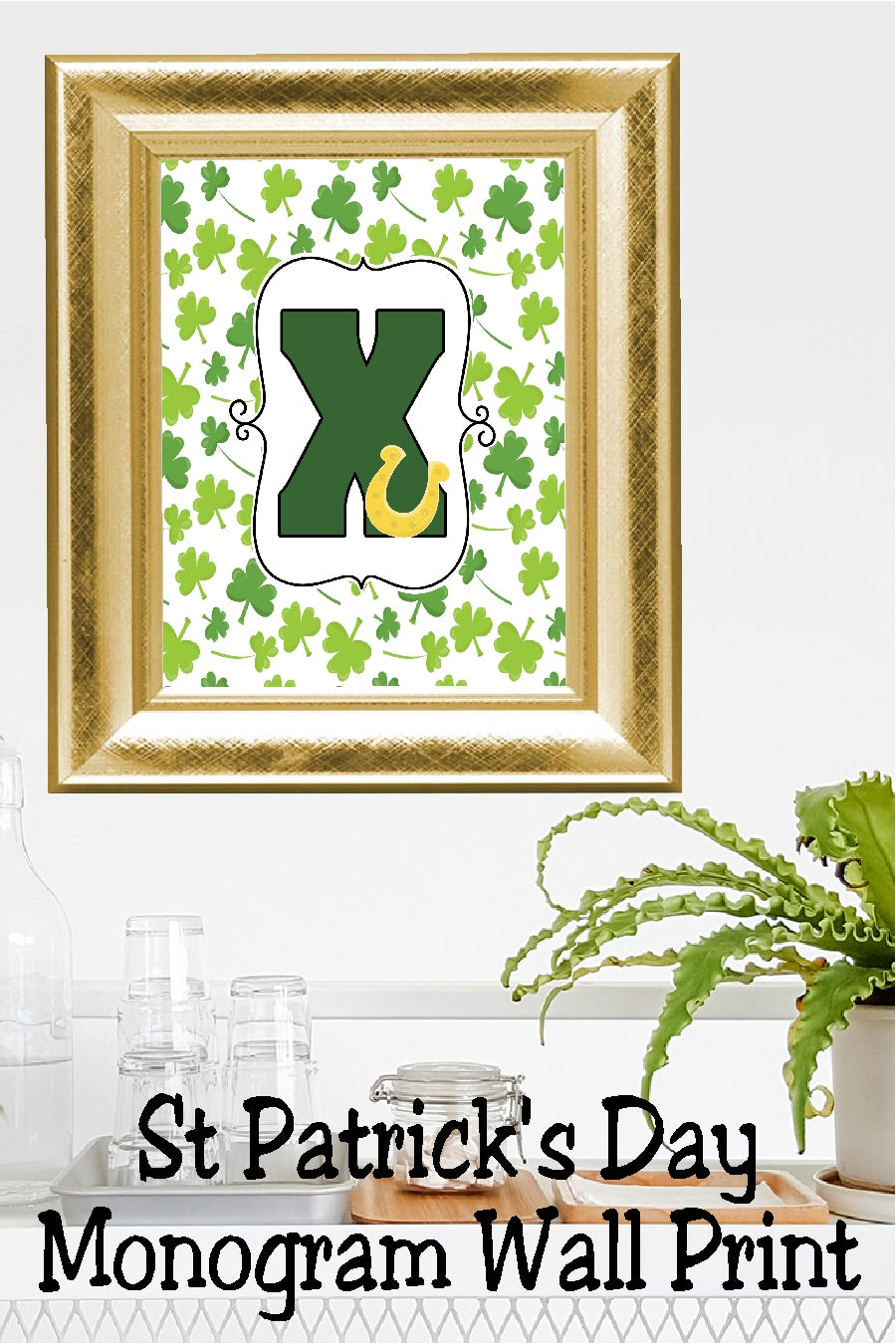 Lucky St Patrick's Day Monogram Printable