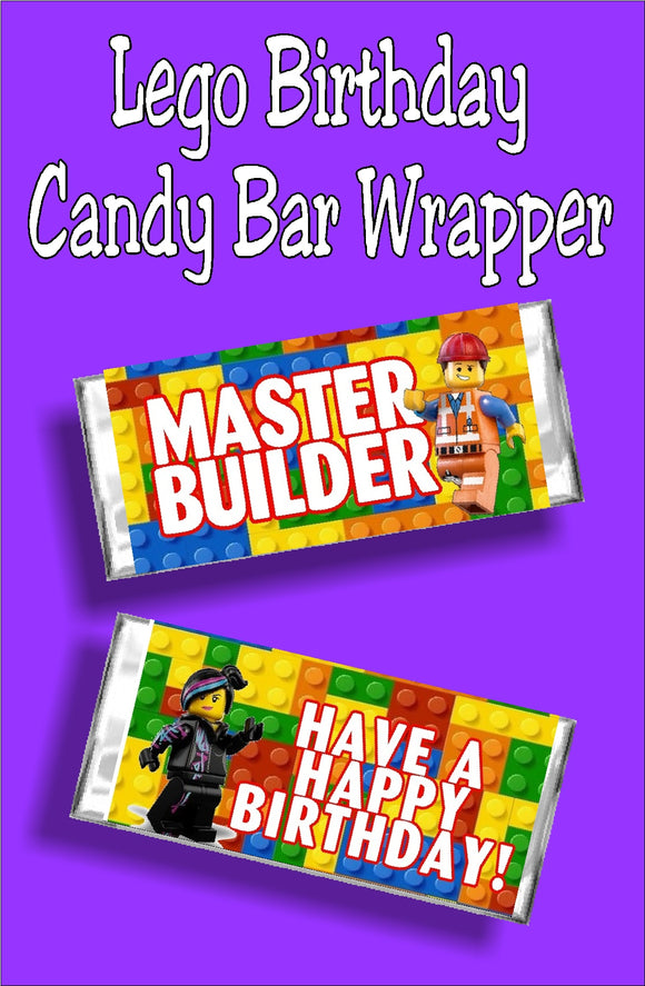 Lego Birthday Candy Bar Wrapper