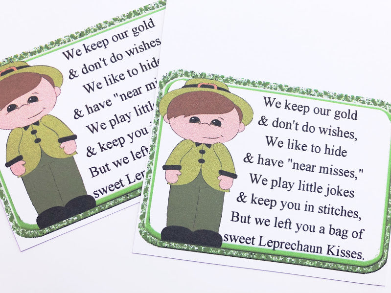 Leprechaun Kisses Bag Topper Printable