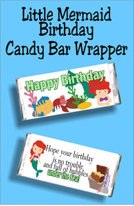 Happy Birthday...hope your birthday is no trouble and full of bubbles under the sea. Let this cute little mermaid wish your loved one a Happy birthday at your next Little Mermaid party.  These also make cute party favors or treats at your birthday party.