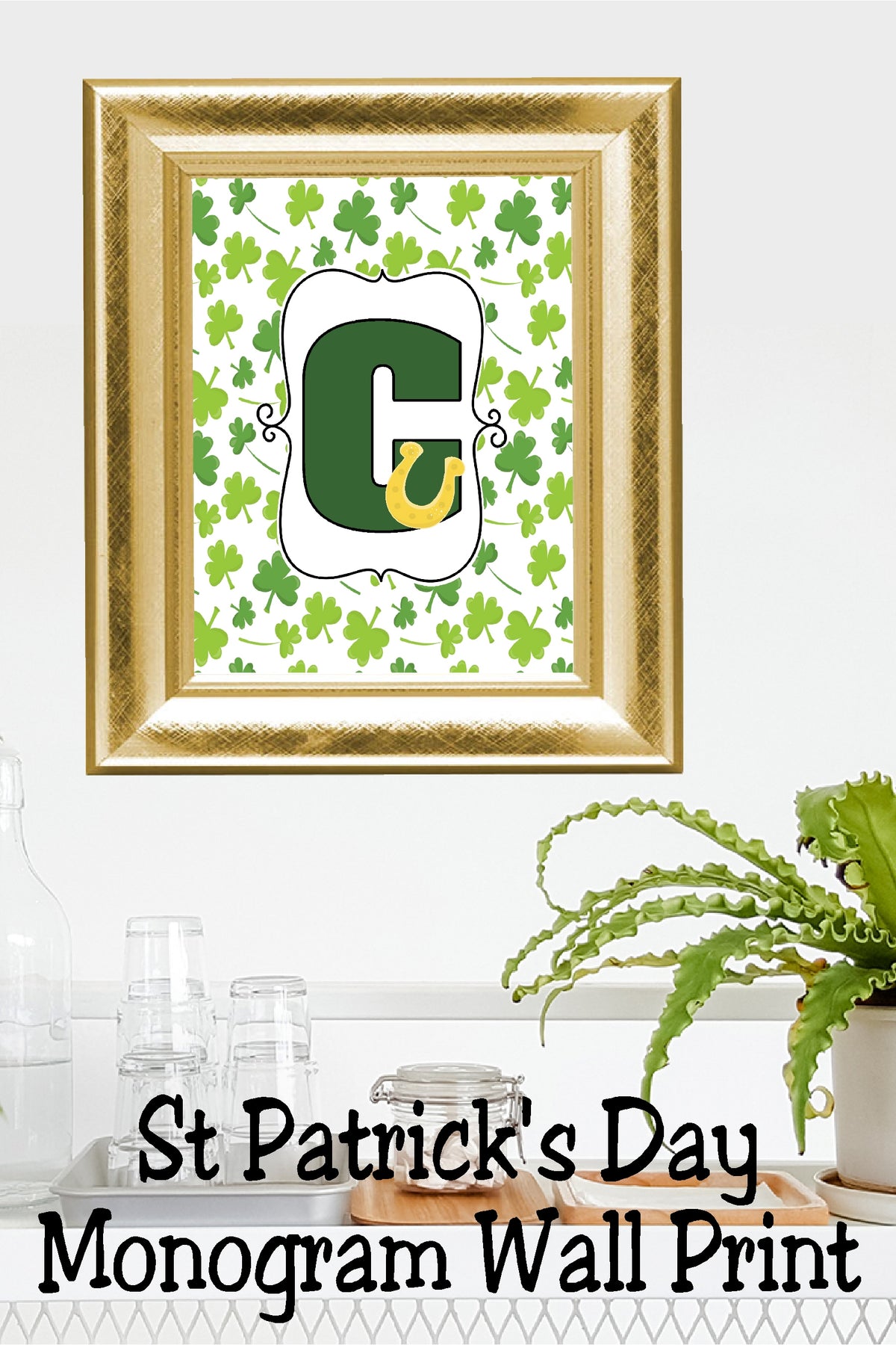 Lucky St Patrick's Day Monogram Printable