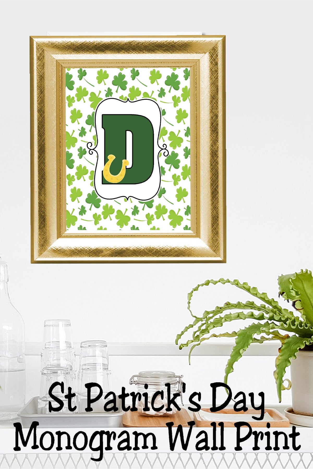 Lucky St Patrick's Day Monogram Printable