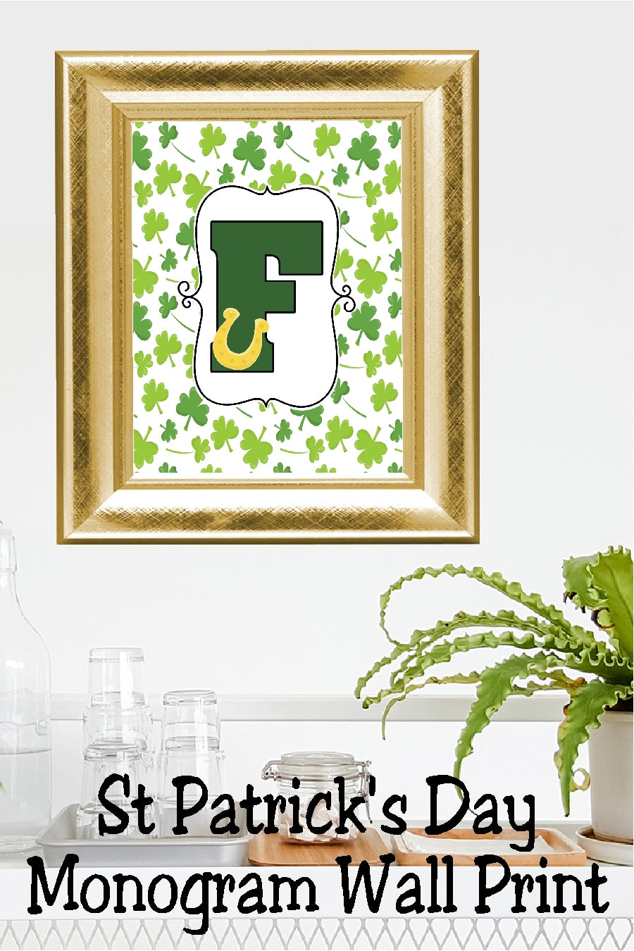 Lucky St Patrick's Day Monogram Printable