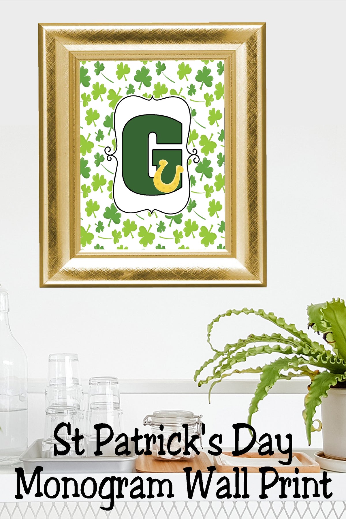 Lucky St Patrick's Day Monogram Printable