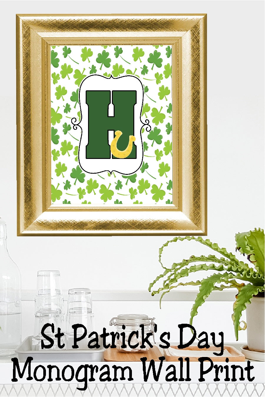 Lucky St Patrick's Day Monogram Printable