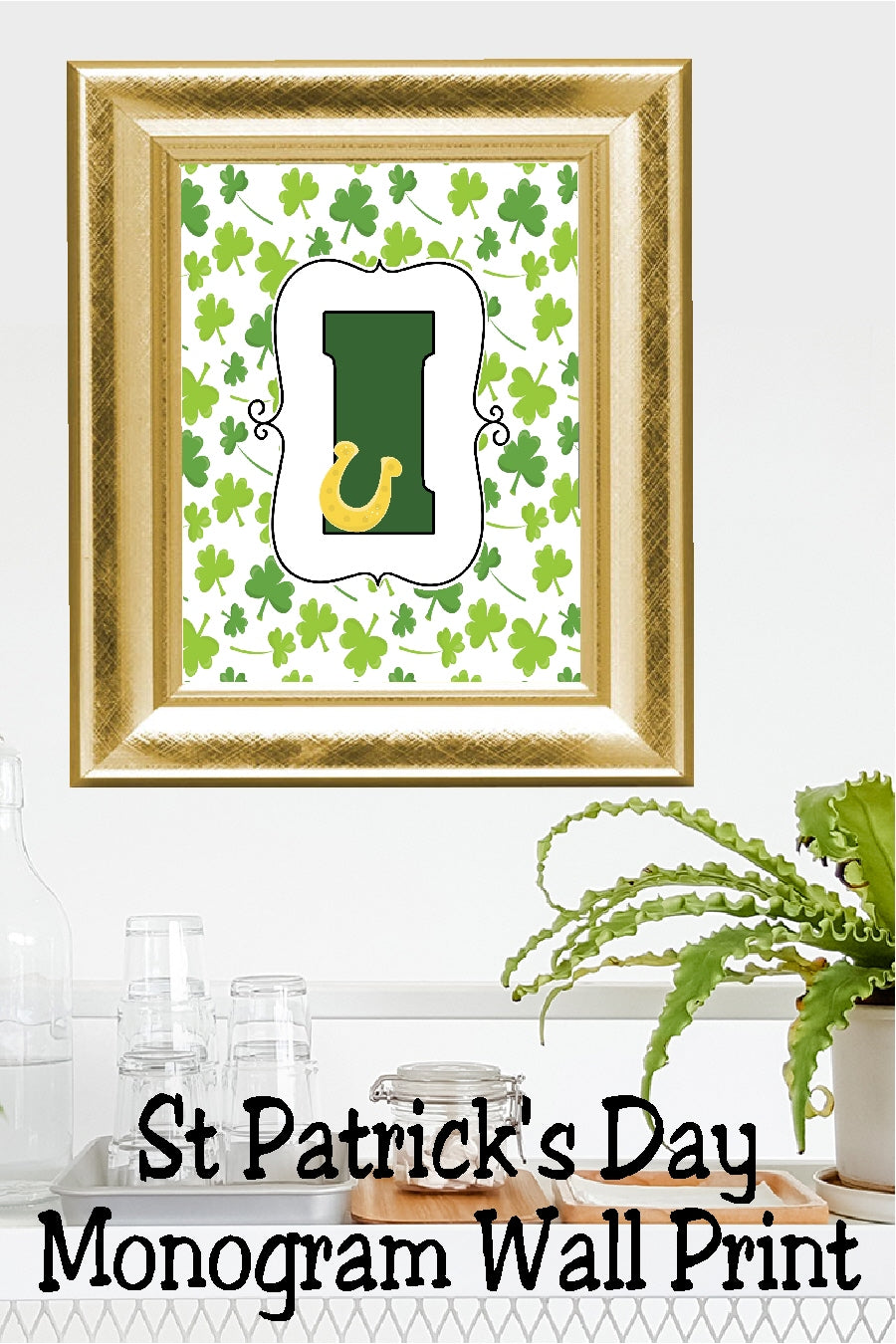 Lucky St Patrick's Day Monogram Printable