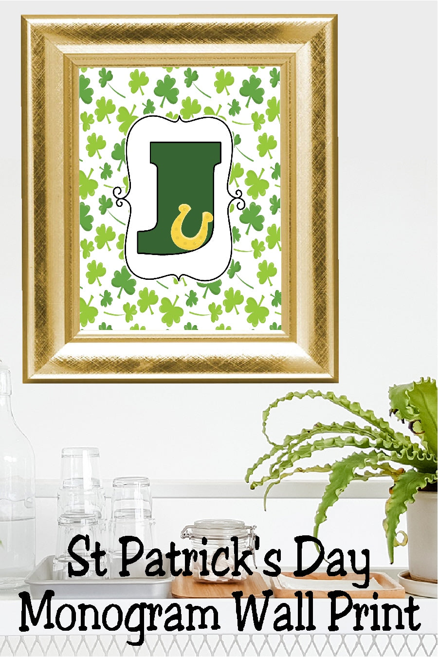 Lucky St Patrick's Day Monogram Printable