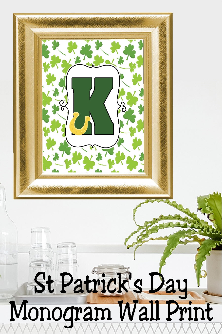 Lucky St Patrick's Day Monogram Printable