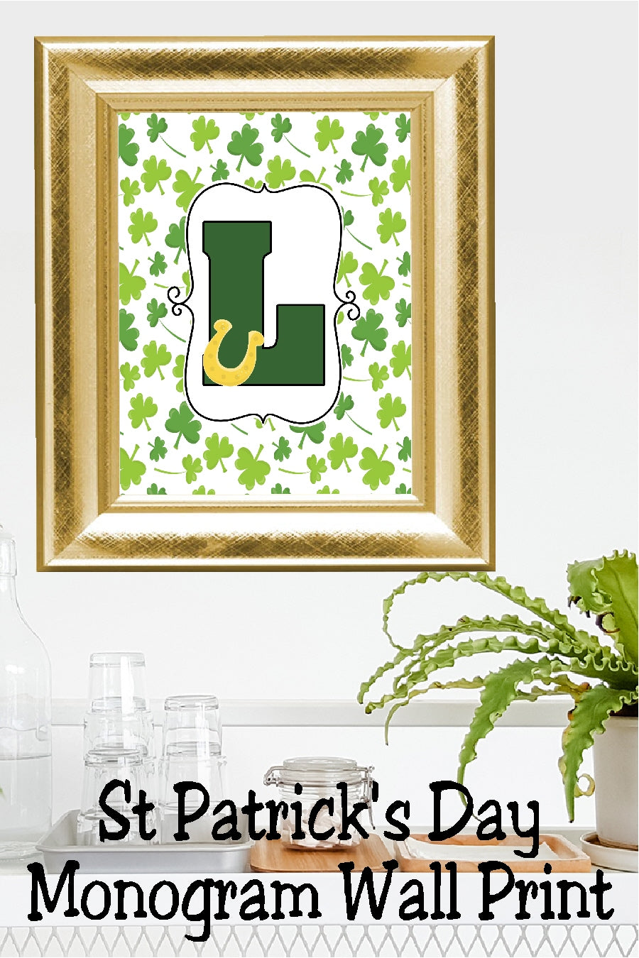 Lucky St Patrick's Day Monogram Printable
