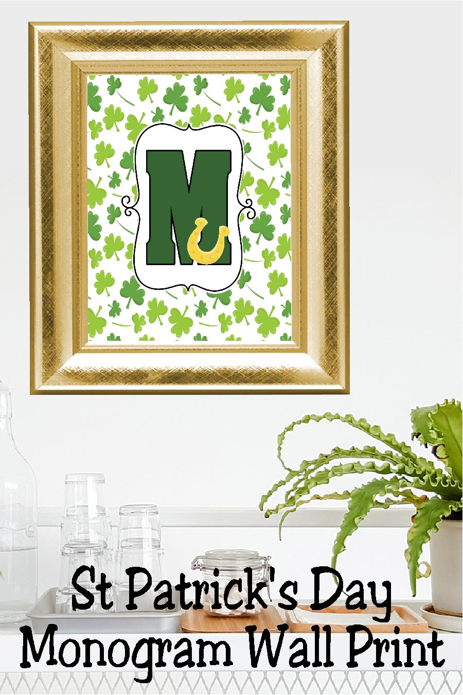 Lucky St Patrick's Day Monogram Printable