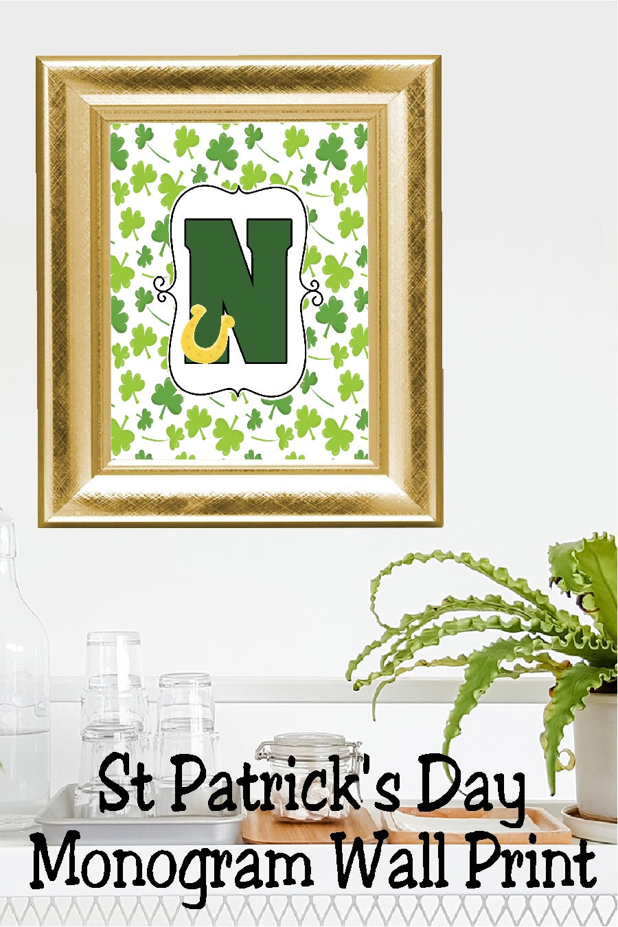 Lucky St Patrick's Day Monogram Printable