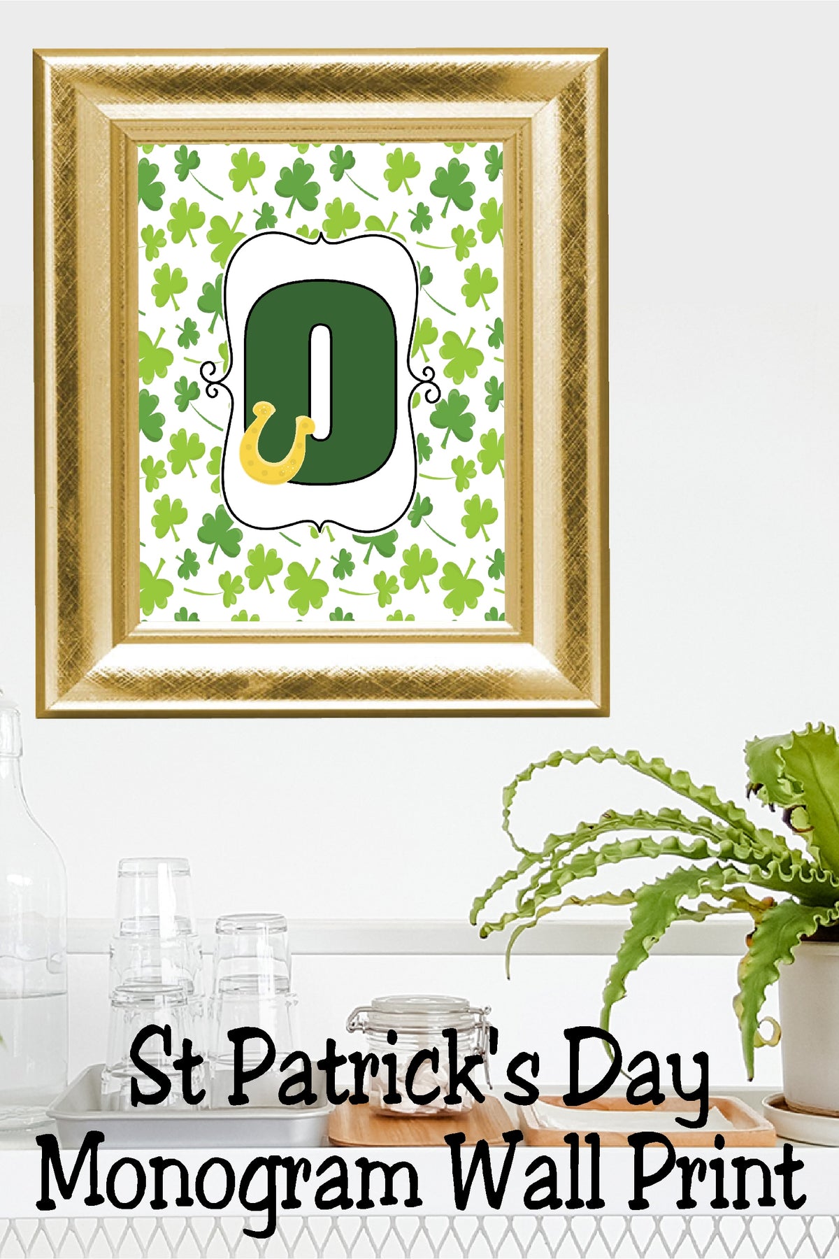 Lucky St Patrick's Day Monogram Printable