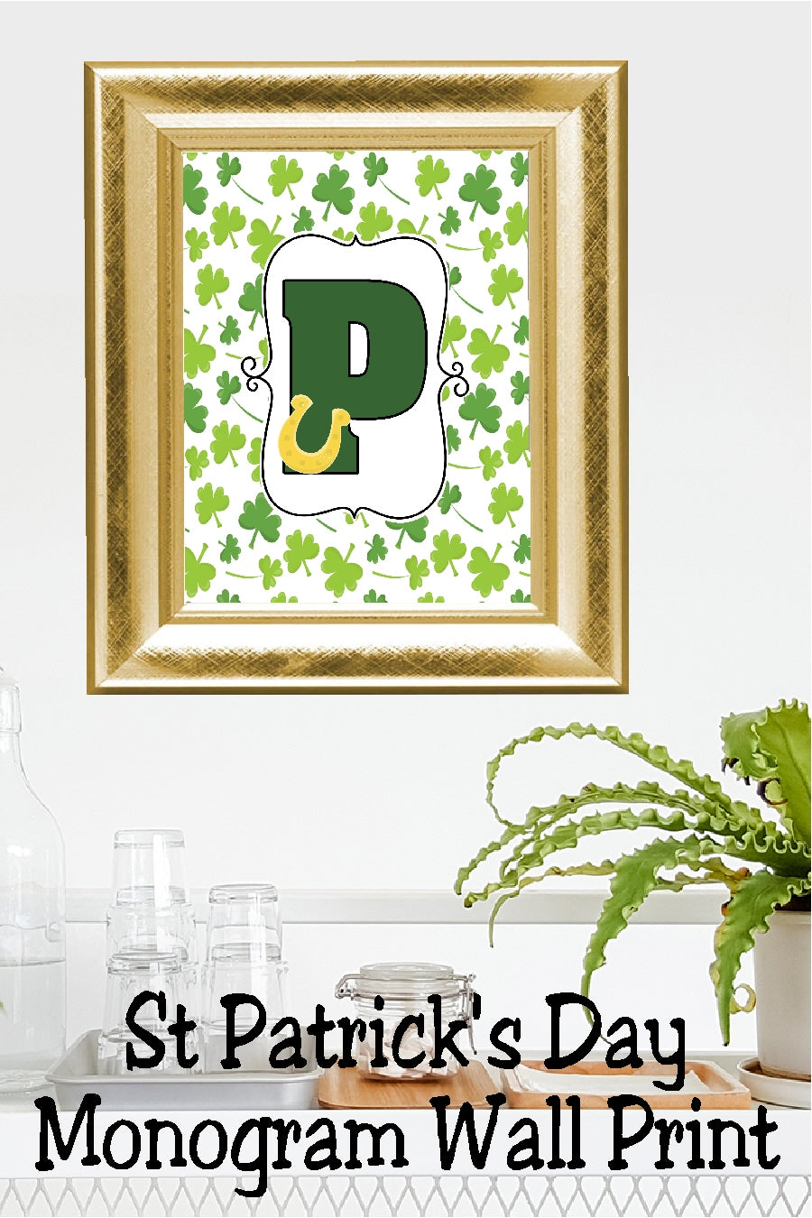 Lucky St Patrick's Day Monogram Printable