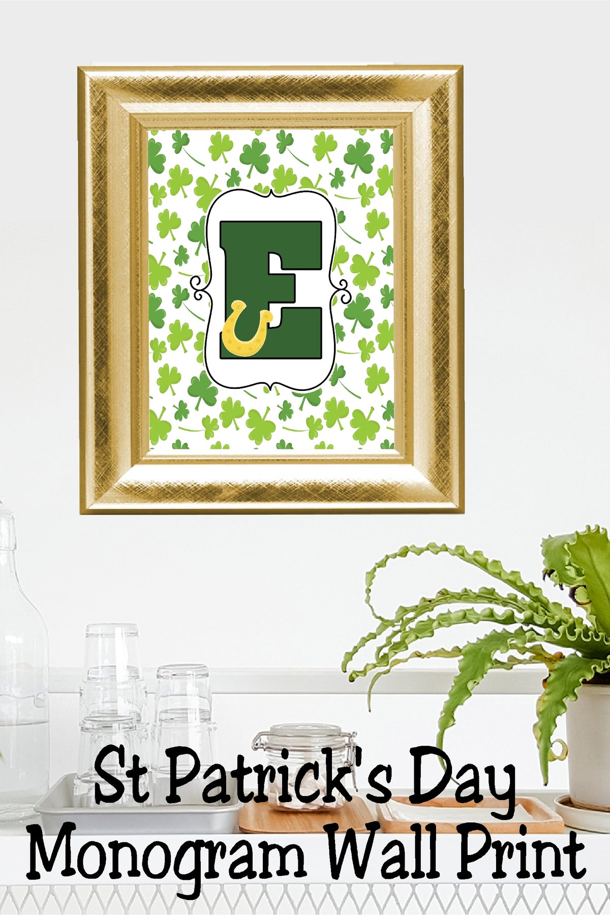 Lucky St Patrick's Day Monogram Printable