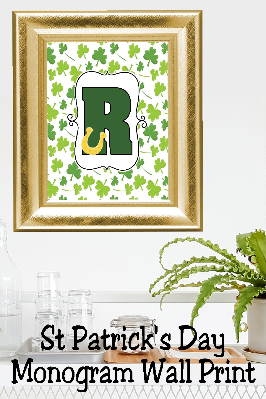 Lucky St Patrick's Day Monogram Printable