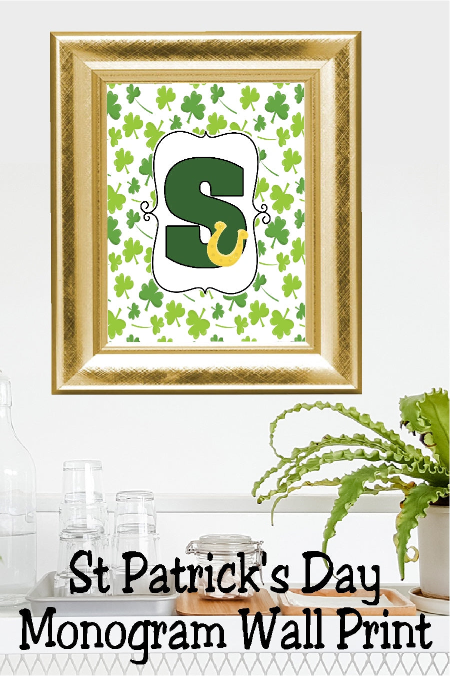 Lucky St Patrick's Day Monogram Printable