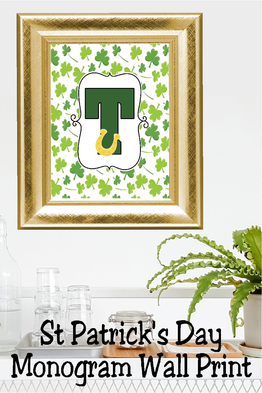 Lucky St Patrick's Day Monogram Printable