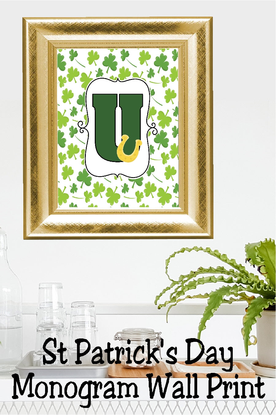 Lucky St Patrick's Day Monogram Printable