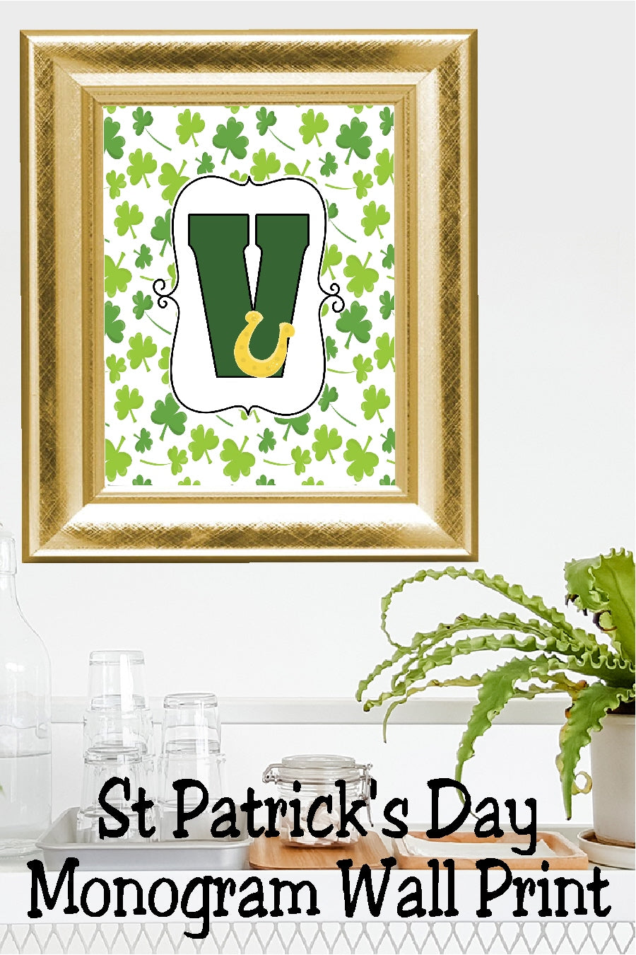 Lucky St Patrick's Day Monogram Printable