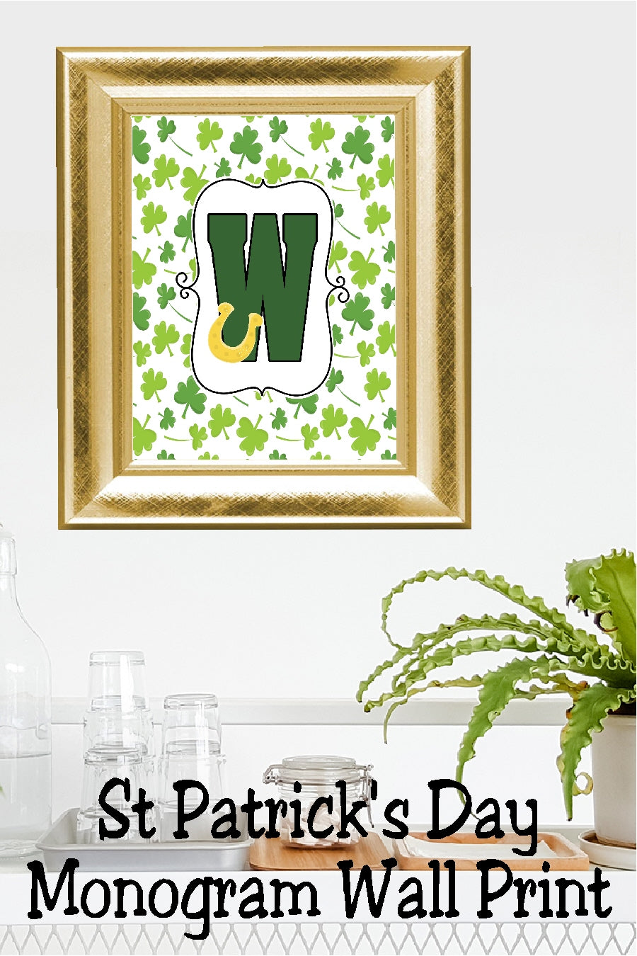Lucky St Patrick's Day Monogram Printable