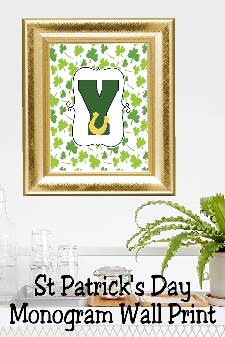Lucky St Patrick's Day Monogram Printable