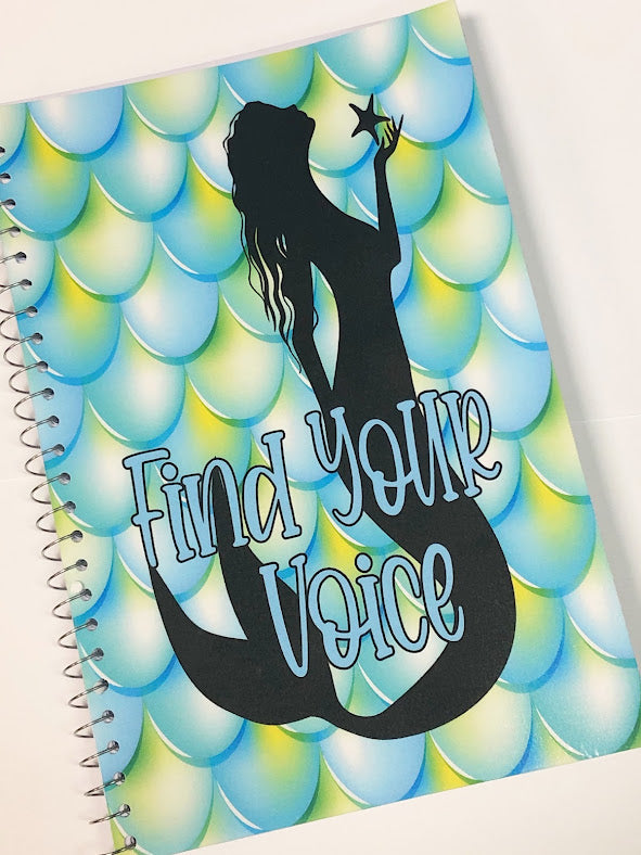 Find Your Voice Mermaid Notebook Journal