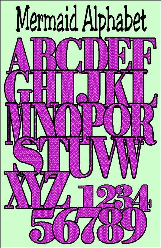 Create fun scrapbook pages and sayings for your Mermaid parties with this png Mermaid alphabet.