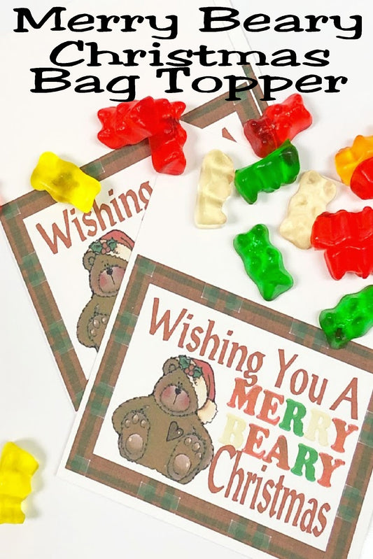 Merry Beary Christmas Bag Topper Printable