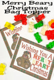 Merry Beary Christmas Bag Topper Printable