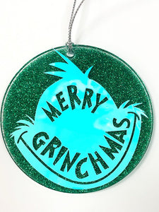 Merry Grinchmas Glitter Christmas Ornament