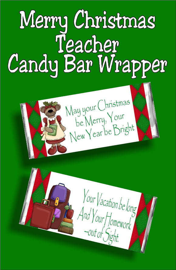 Wish everyone at school a Merry Christmas and a vacation filled with no homework! This candy bar card is the perfect school Christmas gift idea.