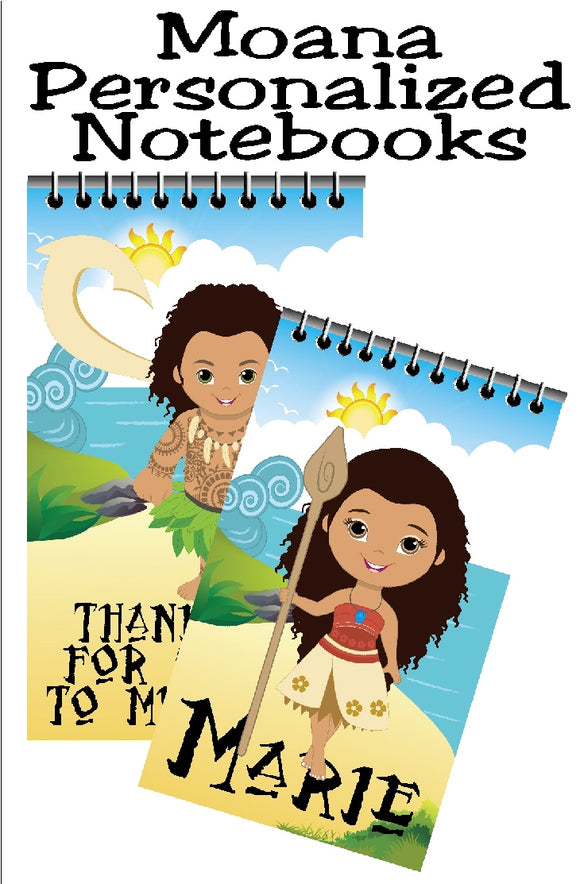Bring the whole gang to your Moana party with these fun, personalized mini notebooks  notebooks make great party favors or treats at your party and are the perfect way to say thank you for coming  #moanaparty #personalizedparty #moanapartyfavor