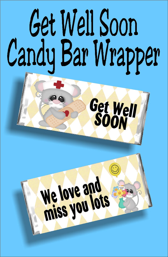 Get Well Soon...We love and Miss You Lots. Know someone who is sick? Send them a little chocolate love with this candy bar card.  It will bring a smile to their face to know you are thinking of them.