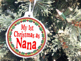 First Christmas as Grandma Personalized Christmas Ornament