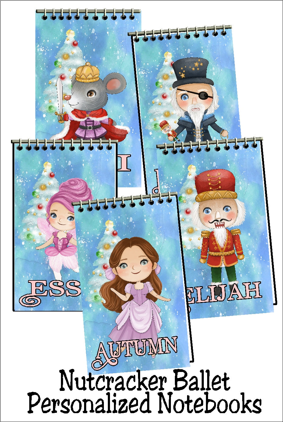 Christmas Nutcracker Ballet Personalized Notebook Stocking Stuffers